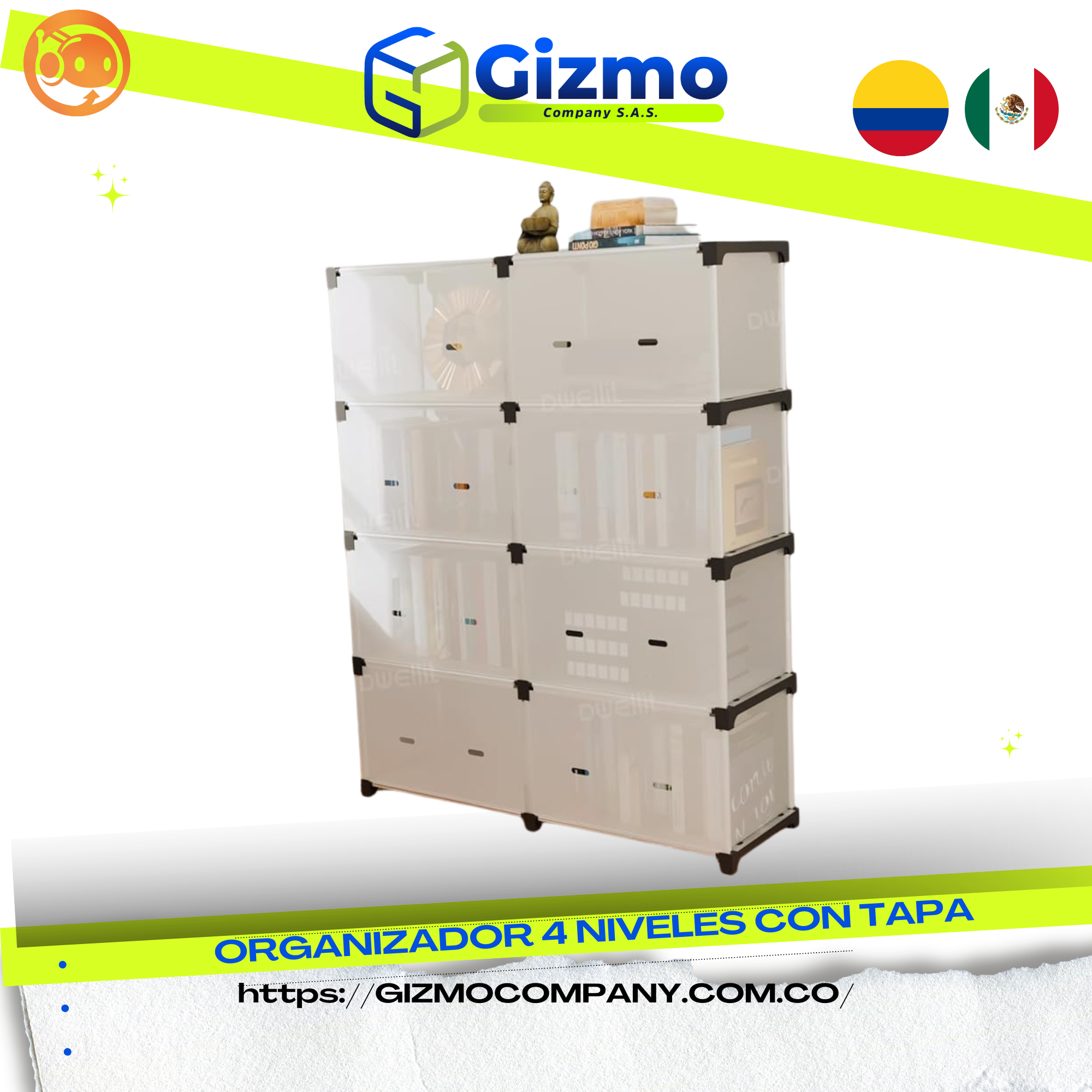 Organizador 4 Niveles con Tapa
